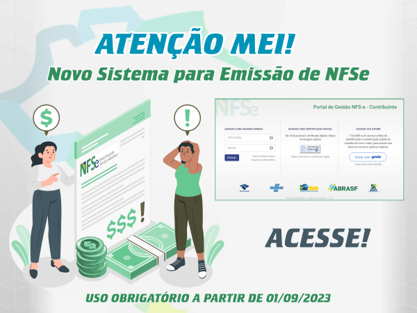 MEI: A partir de 01/09/2023, emissão de NFSe via Portal do Governo Federal